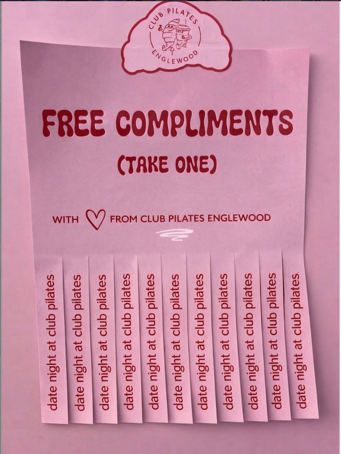 Club Pilates Free Compliments community engagement post