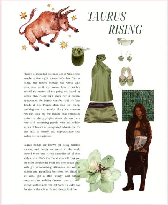 Taurus Rising astrology fashion editorial for Strike Magazine