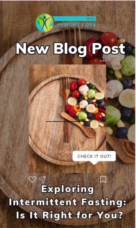Intermittent Fasting blog post graphic for Weight Loss RVA